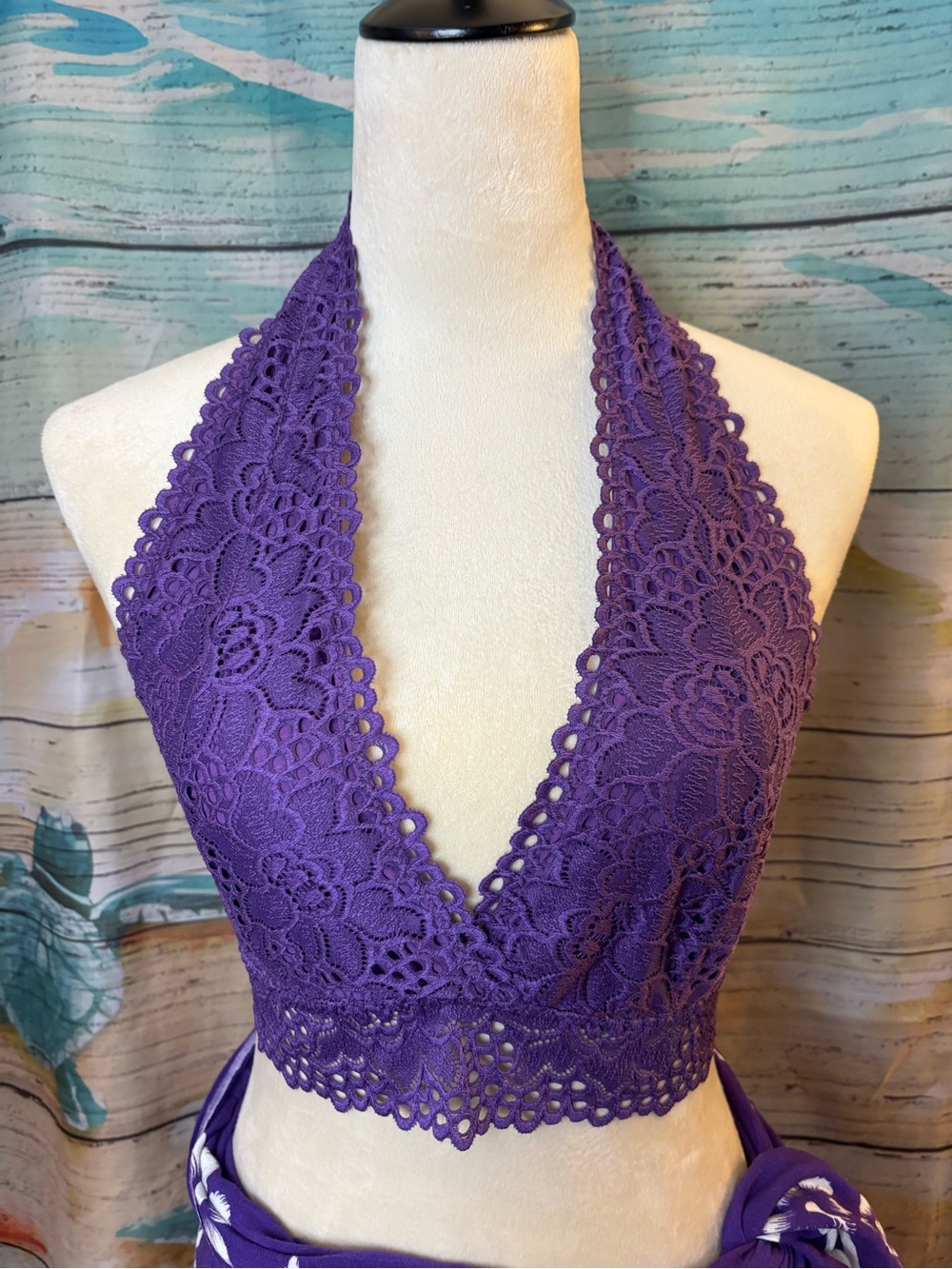Zenana Outfitters Purple Lace Bralette Size 1X